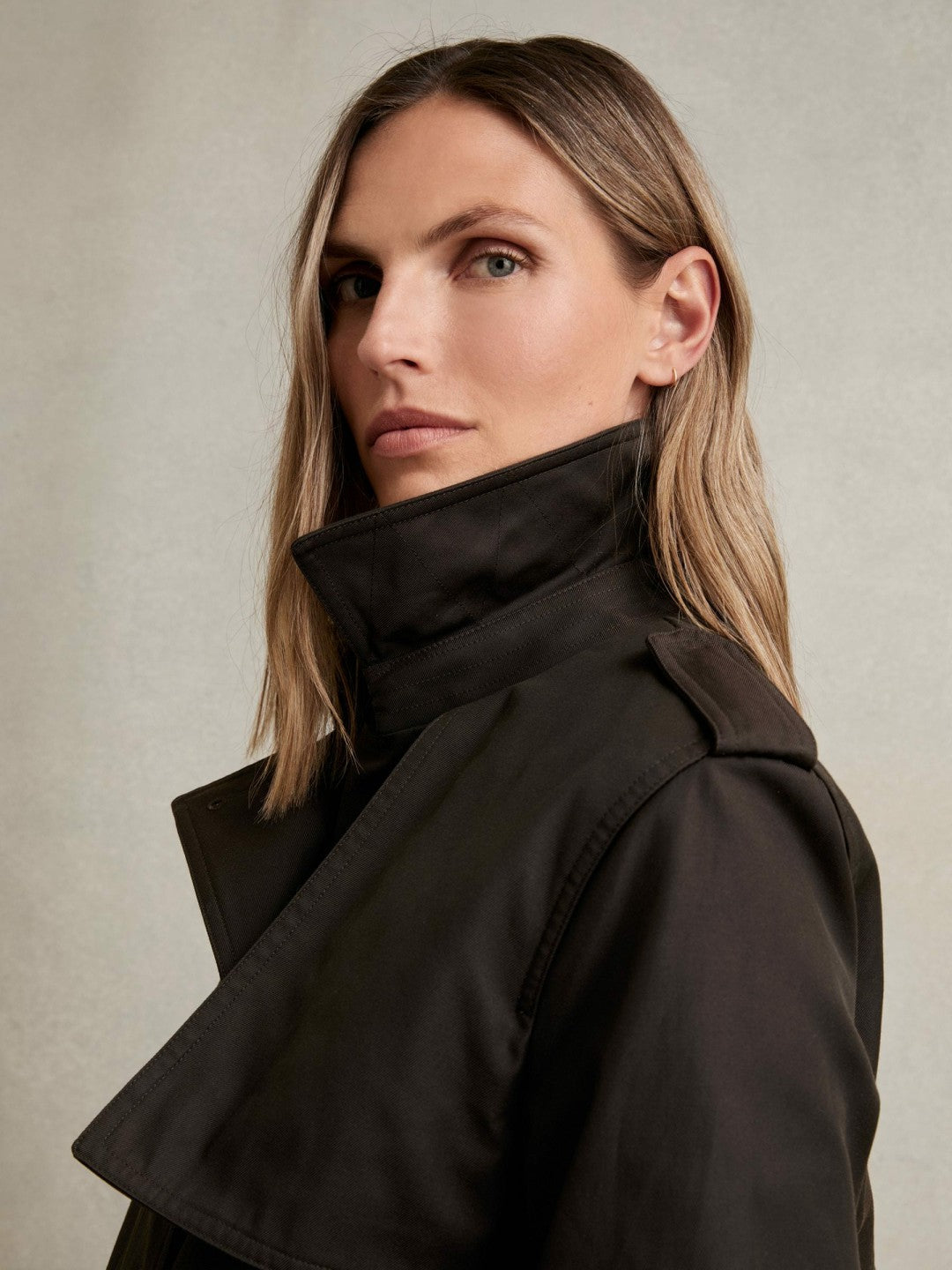Reiss | Hooded Insert Trench Coat in Chocolate Brown