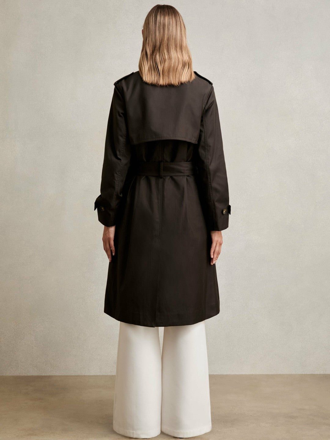 Reiss | Hooded Insert Trench Coat in Chocolate Brown