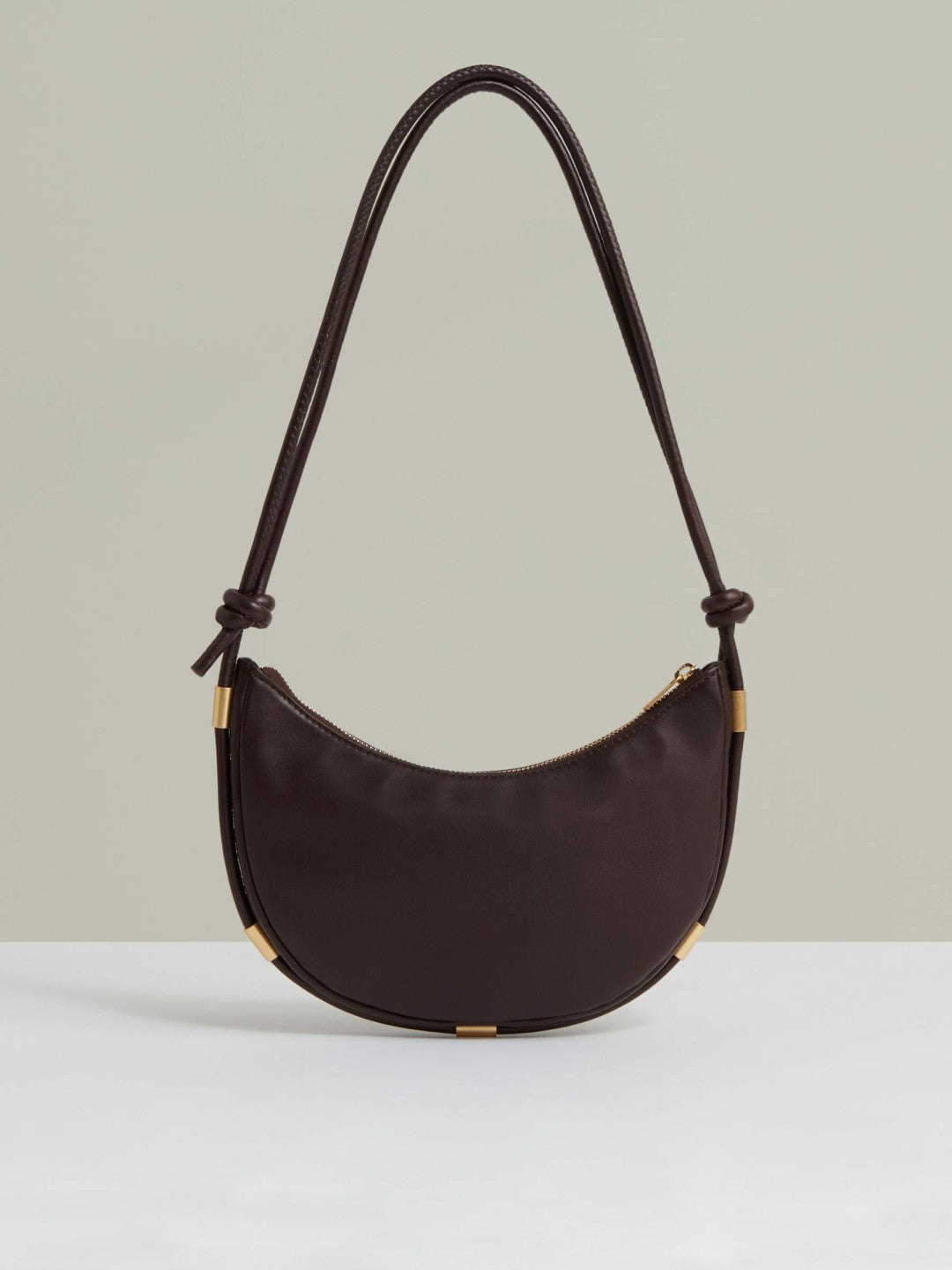 Reiss | Leather Rope Strap Shoulder Bag in Oxblood
