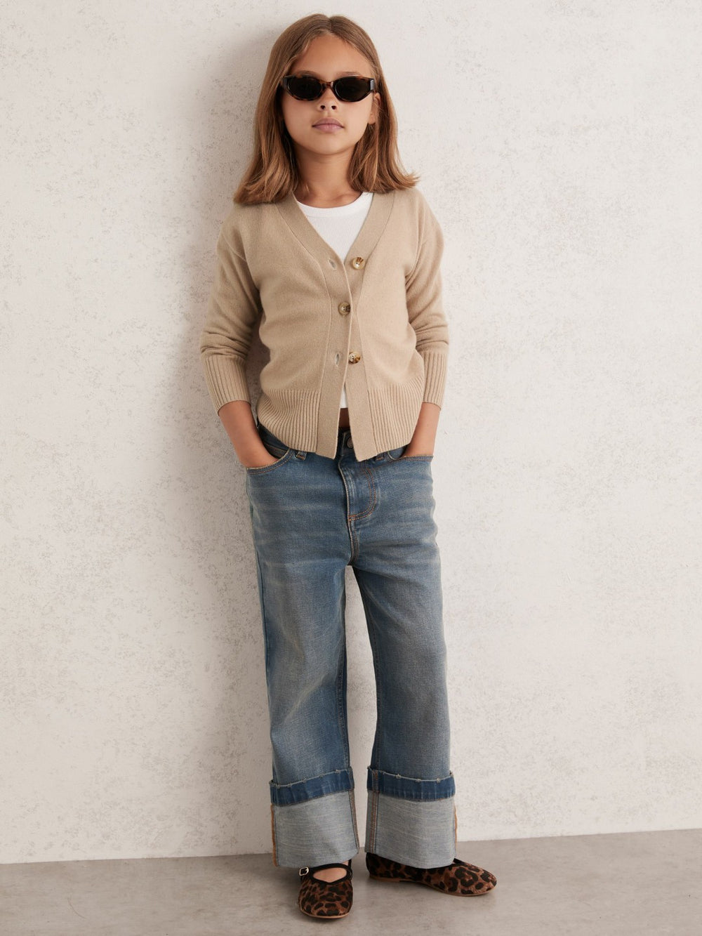 Reiss | 4-9 yrs Wool-Blend Fitted Cardigan With Cashmere in Neutral