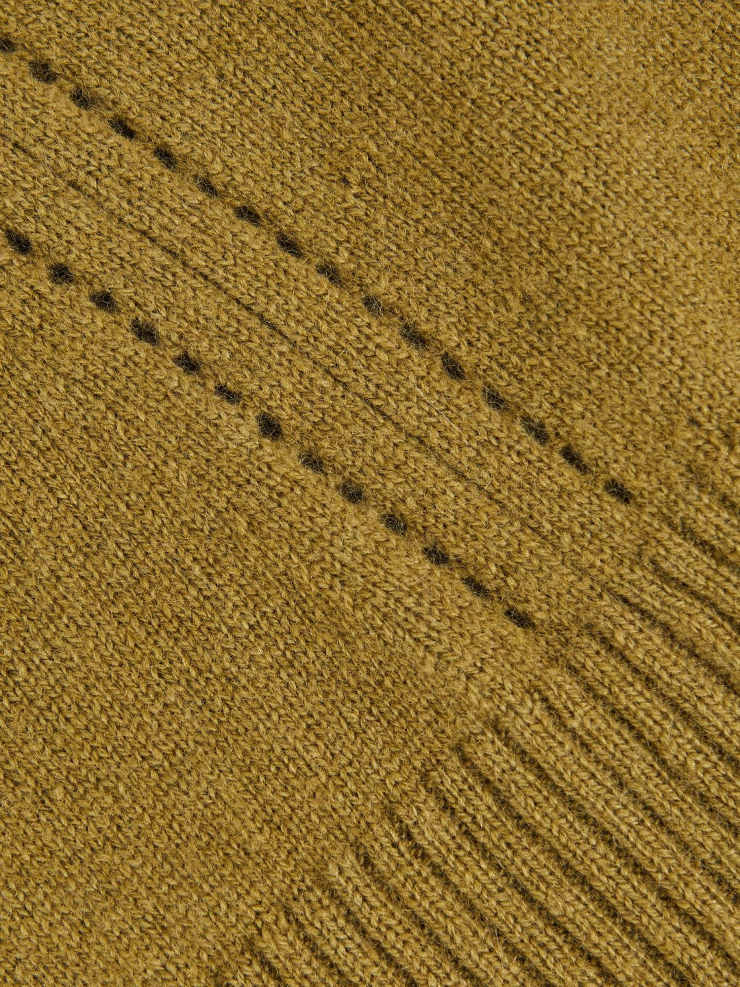 Reiss | 13-14 yrs Wool-Blend Open-Stitch Jumper with Cashmere in Khaki Green