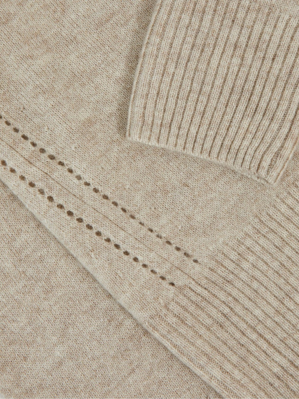 Reiss | 13-14 yrs Wool-Blend Open-Stitch Jumper with Cashmere in Oatmeal