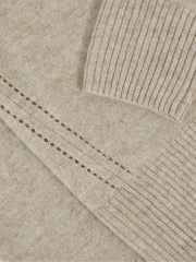 Reiss | 13-14 yrs Wool-Blend Open-Stitch Jumper with Cashmere in Oatmeal