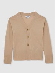 Reiss | 13-14 yrs Wool-Blend Fitted Cardigan With Cashmere in Neutral