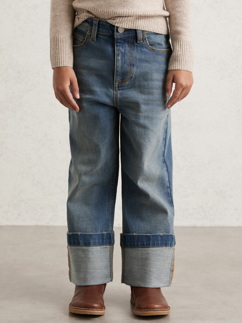Reiss | 9-13 yrs Straight-Leg Turn-Up Jeans in Blue