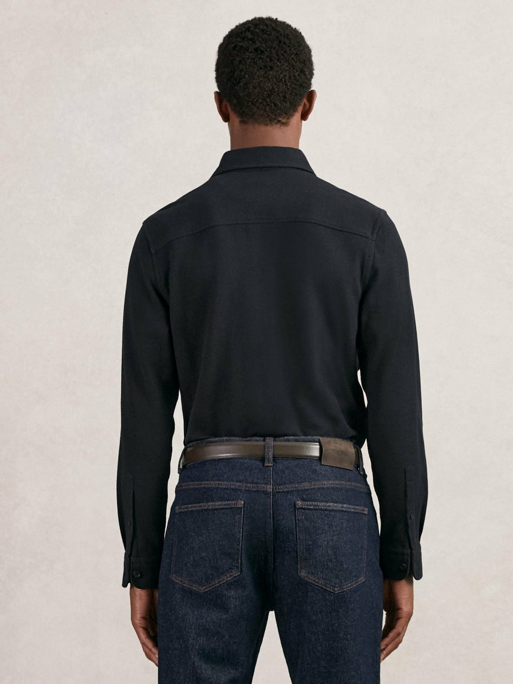 Reiss | Textured Twin Pocket Cotton Blend Overshirt in Navy