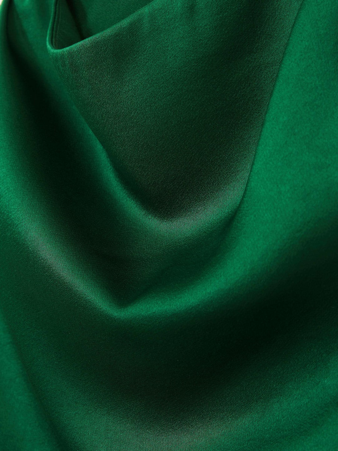 Reiss | Satin Drape-Neck Layered Dress in Green