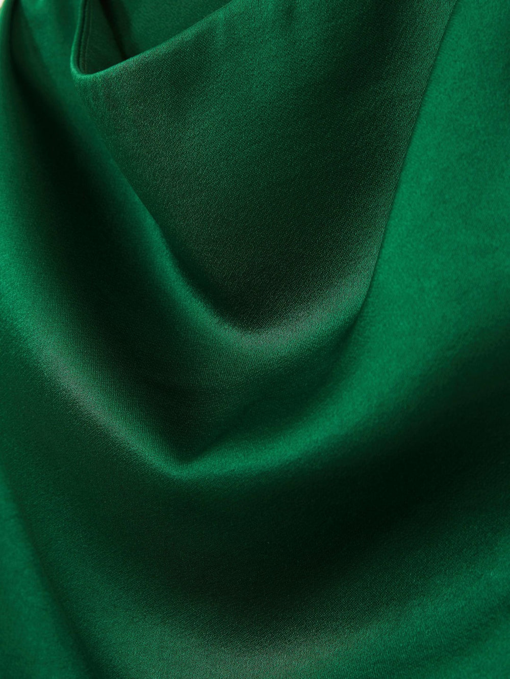 Reiss | Satin Drape-Neck Layered Dress in Green