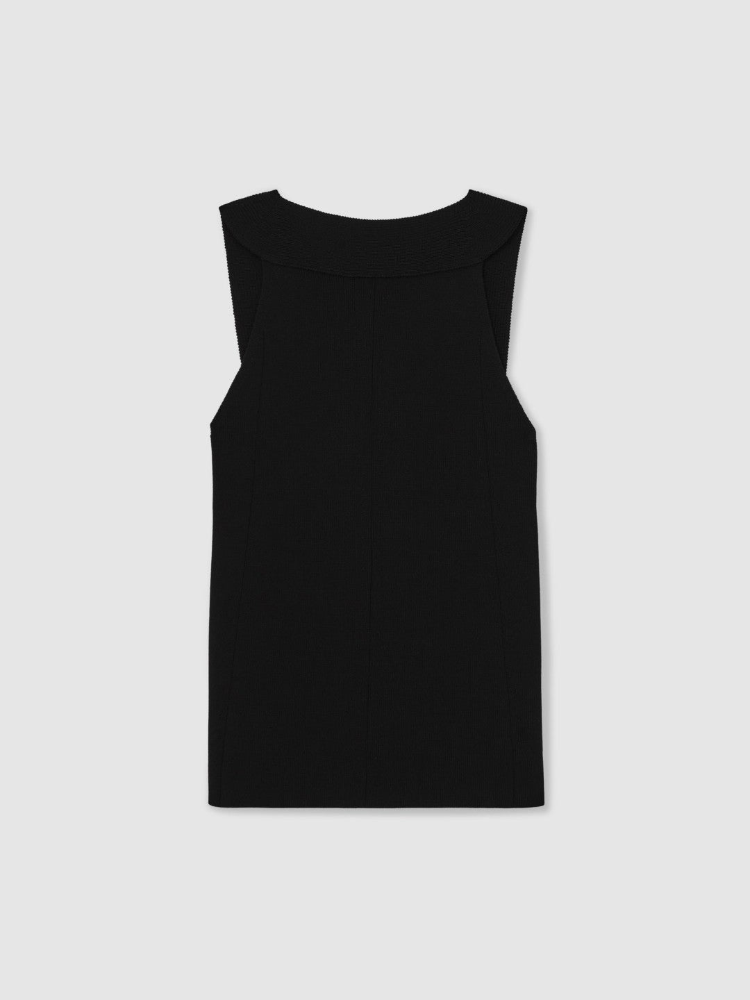 Reiss | Low-Back Rib-Knit Vest in Black