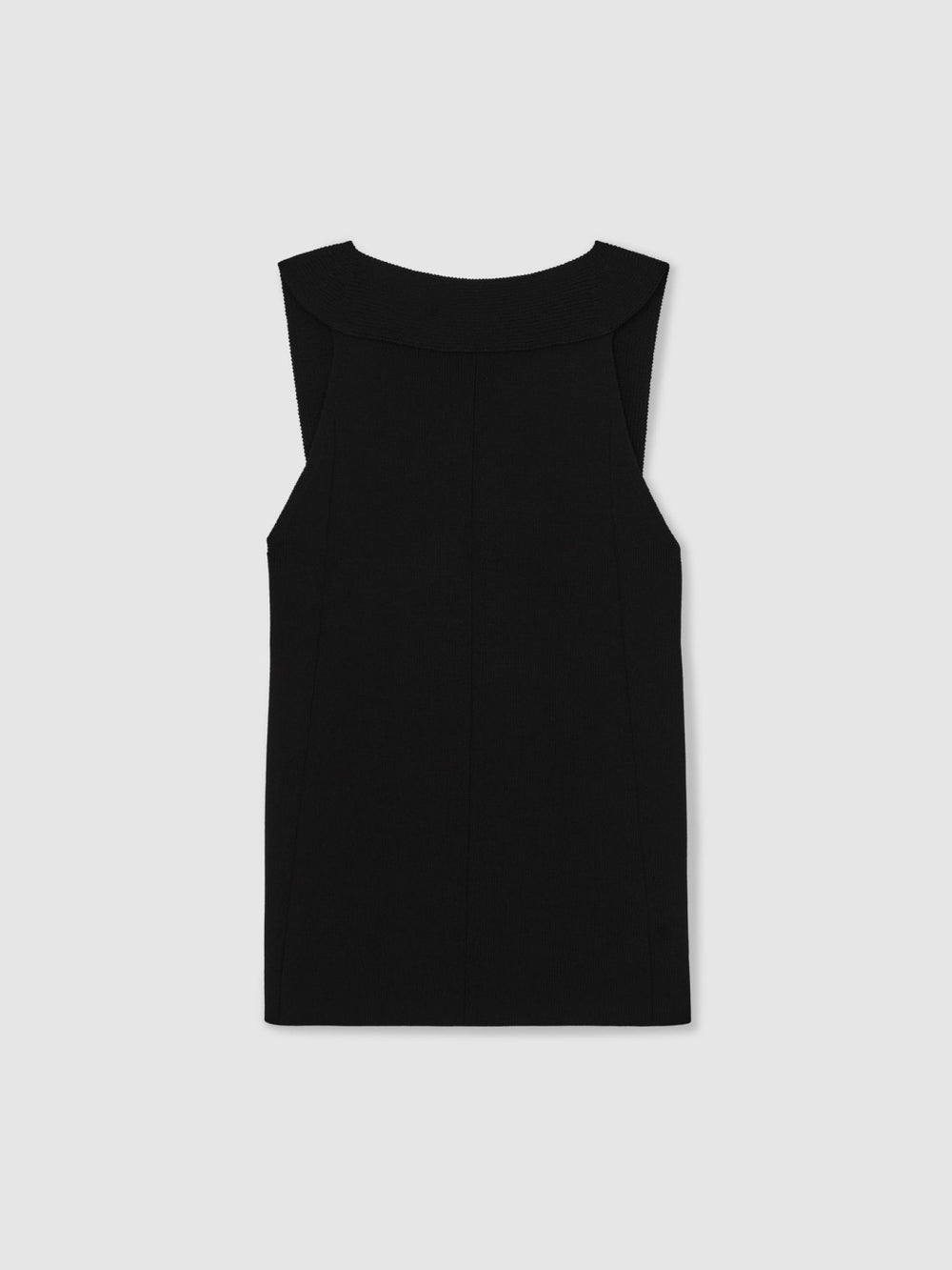 Reiss | Low-Back Rib-Knit Vest in Black
