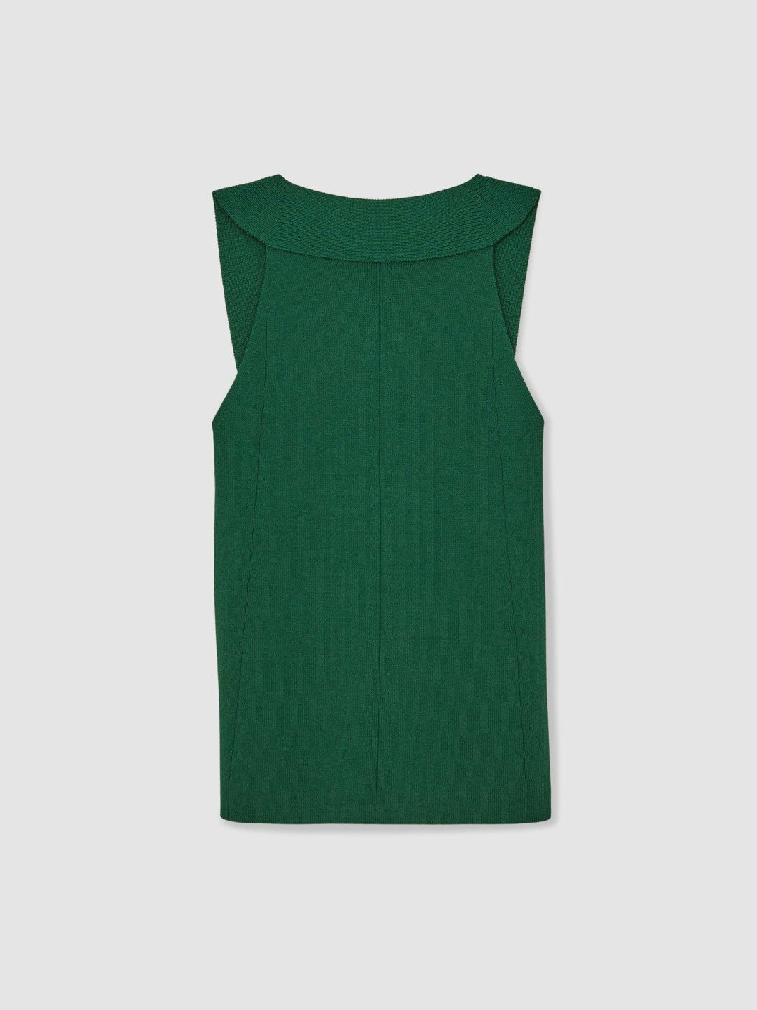 Reiss | Low-Back Rib-Knit Vest in Green