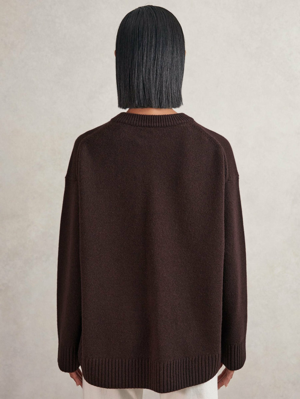 Reiss | Wool-Cashmere Crew-Neck Jumper in Plum