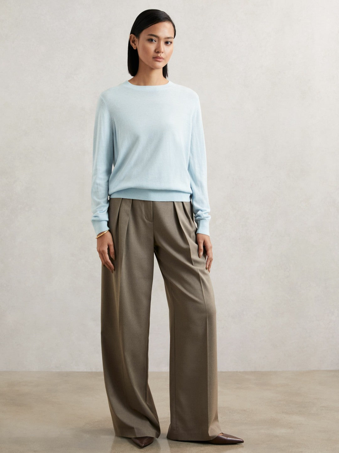 Reiss | Merino Wool Crew-Neck Jumper in Blue
