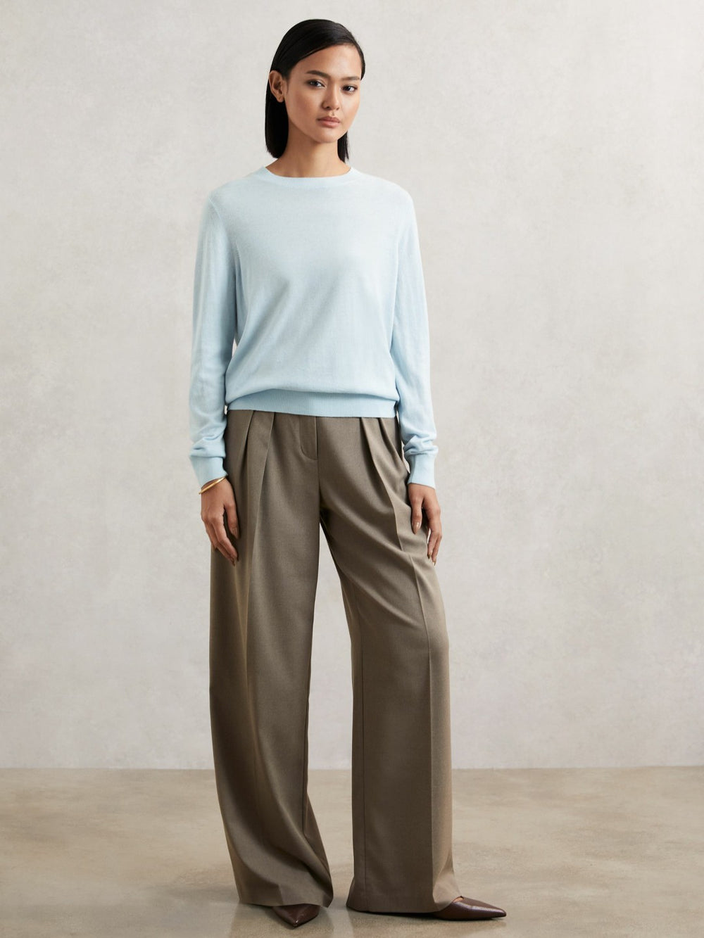 Reiss | Merino Wool Crew-Neck Jumper in Blue