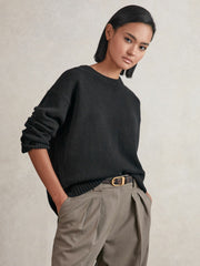 Reiss | Wool-Cashmere Crew-Neck Jumper in Black