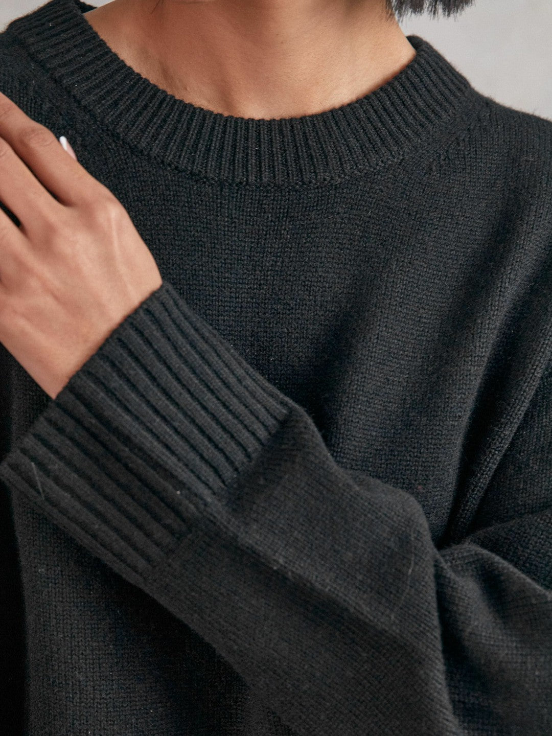 Reiss | Wool-Cashmere Crew-Neck Jumper in Black