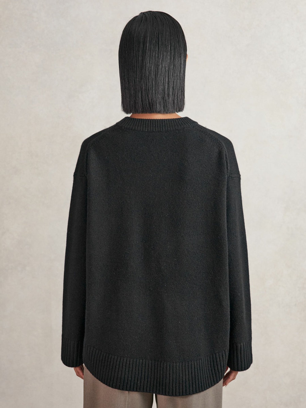 Reiss | Wool-Cashmere Crew-Neck Jumper in Black