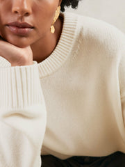 Reiss | Wool-Cashmere Crew-Neck Jumper in Cream