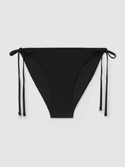 Reiss | Side Tie Bikini Bottoms in Black