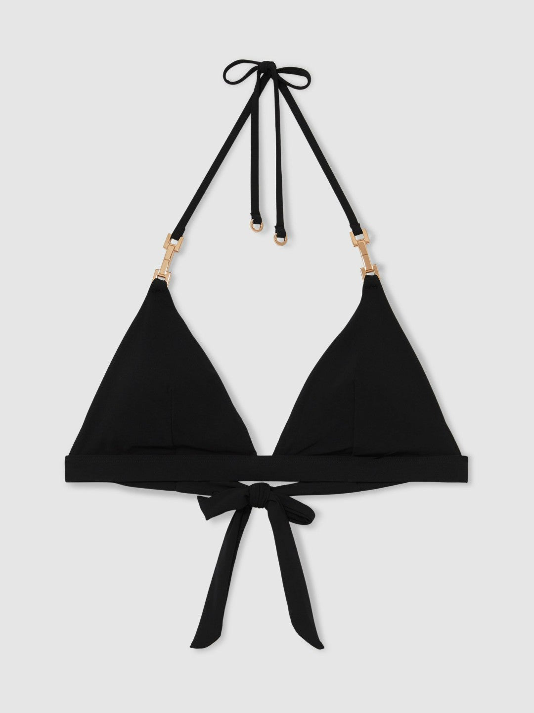 Reiss | Triangle Halter Neck Bikini Top in Black