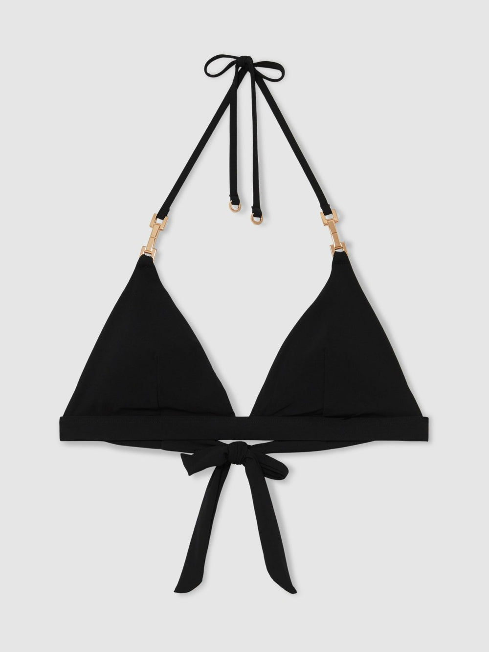 Reiss | Triangle Halter Neck Bikini Top in Black