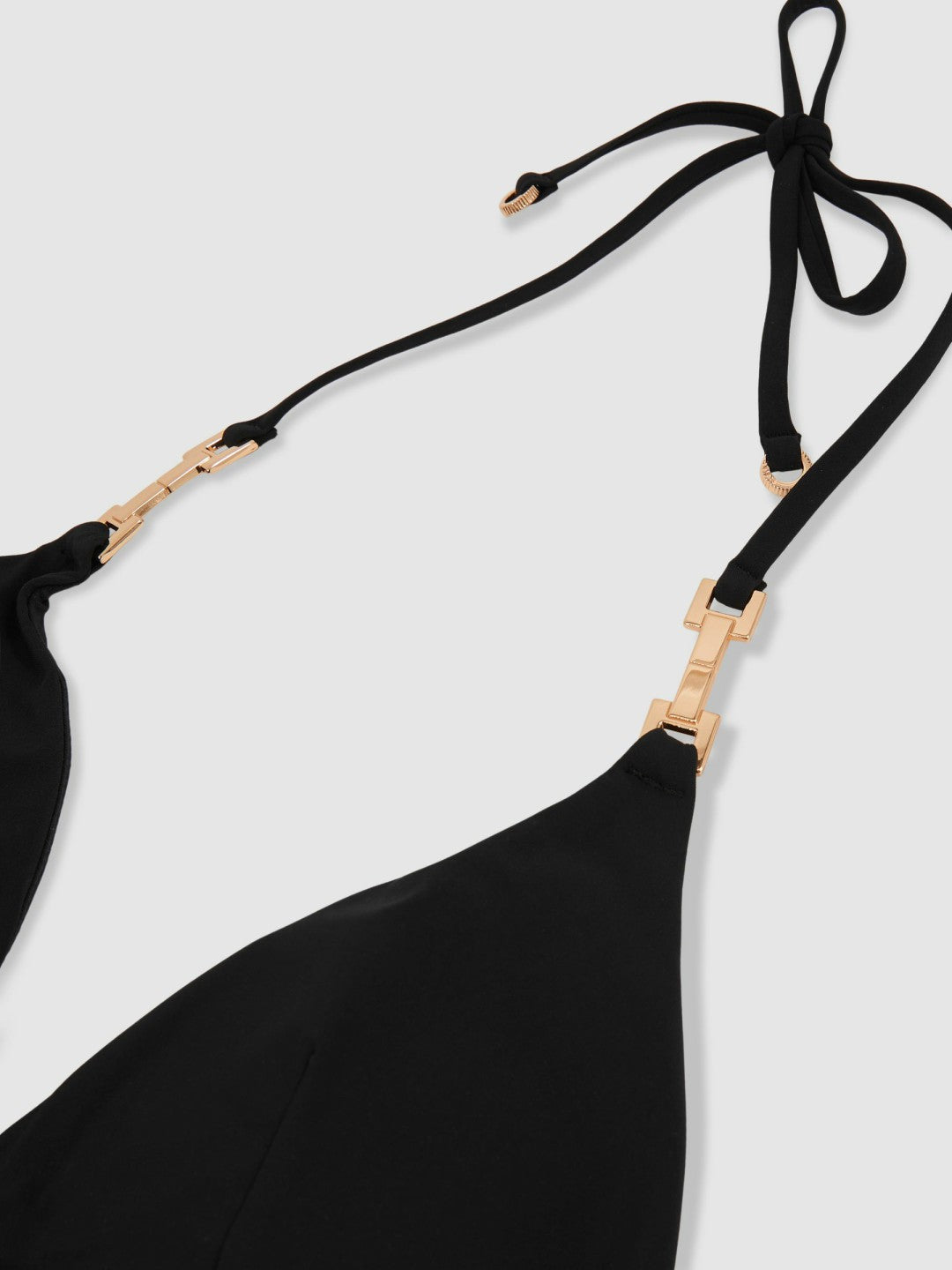 Reiss | Triangle Halter Neck Bikini Top in Black