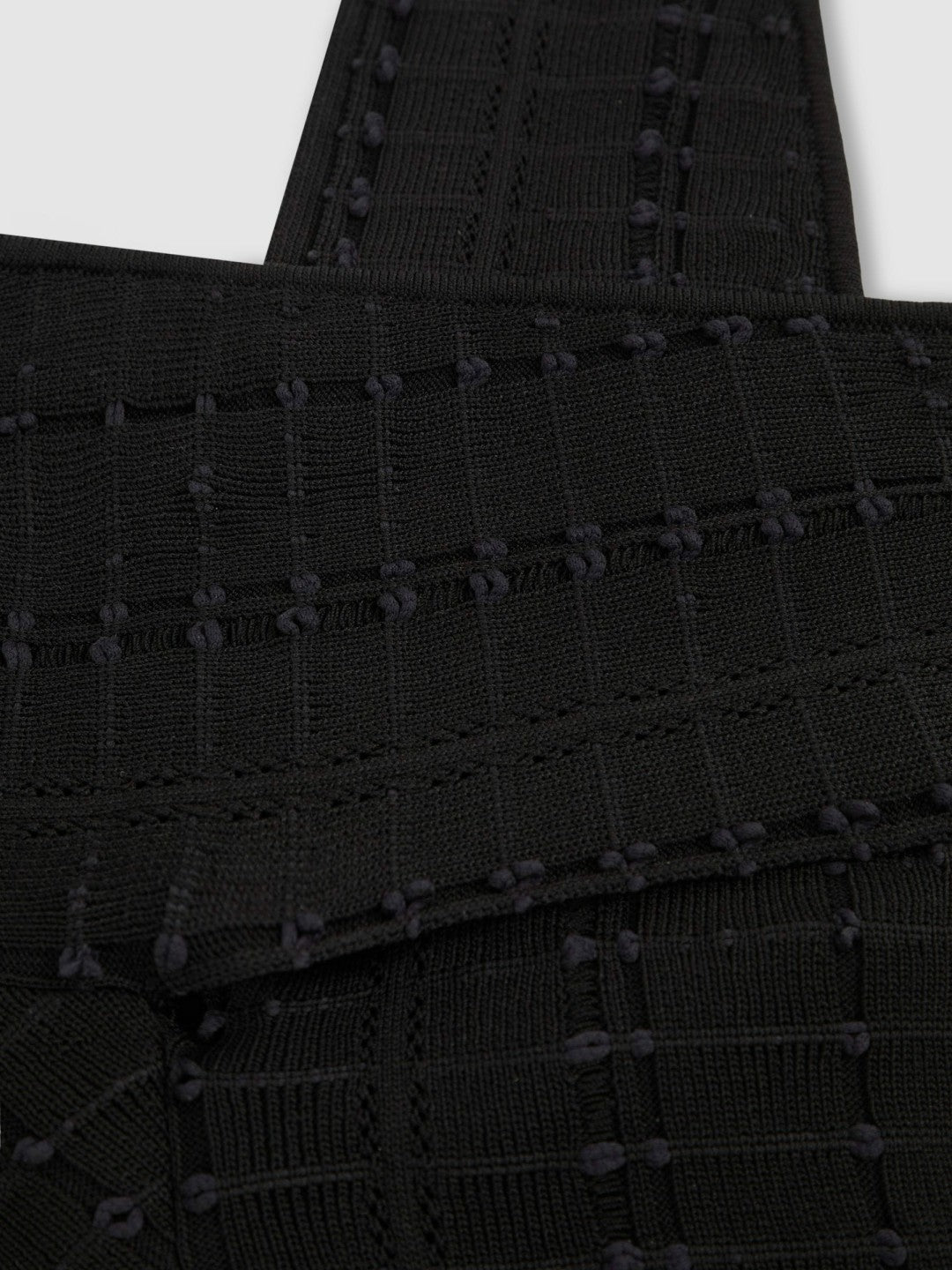 Reiss | Cross Neck Textured Top in Black