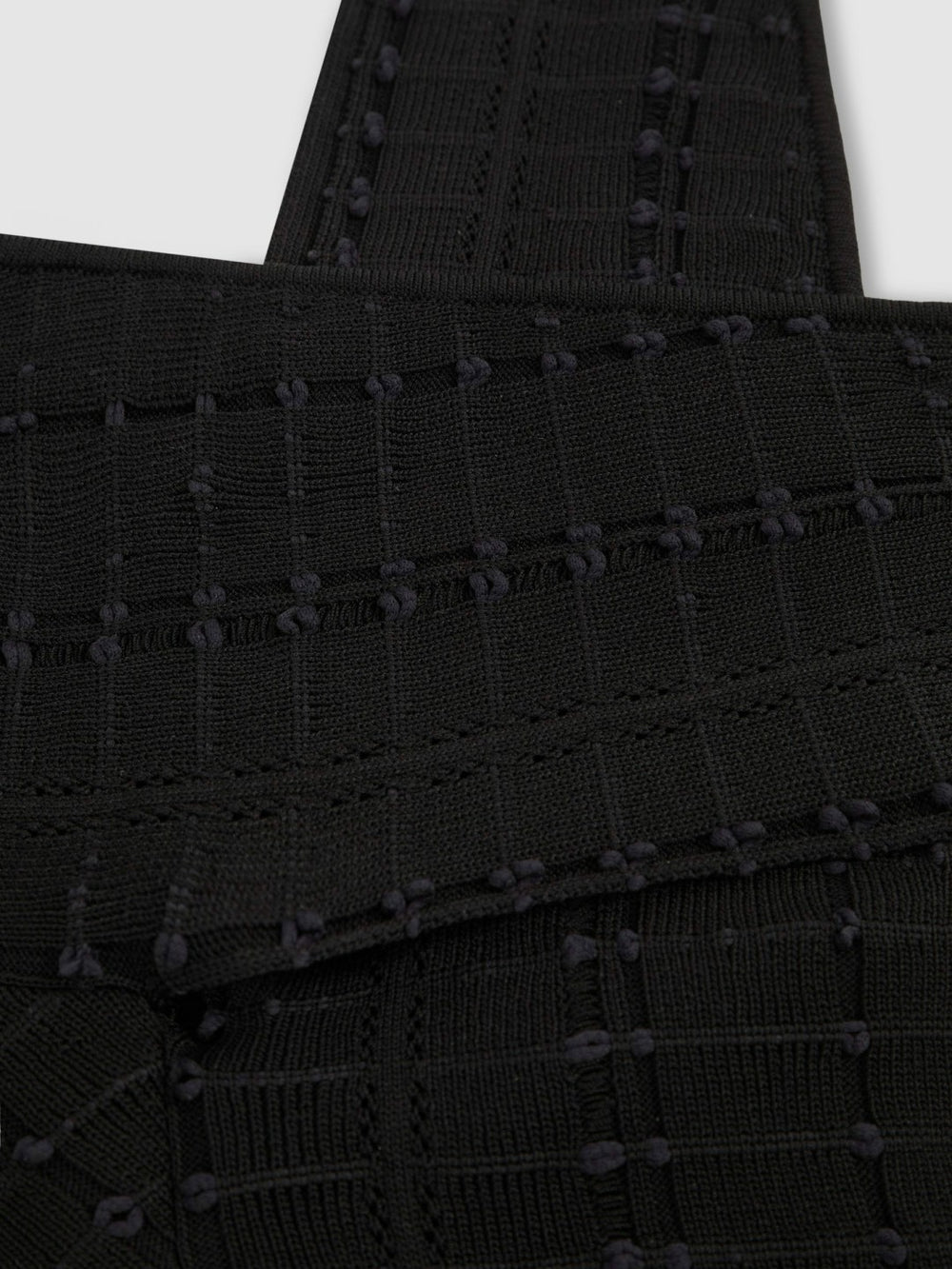 Reiss | Cross Neck Textured Top in Black