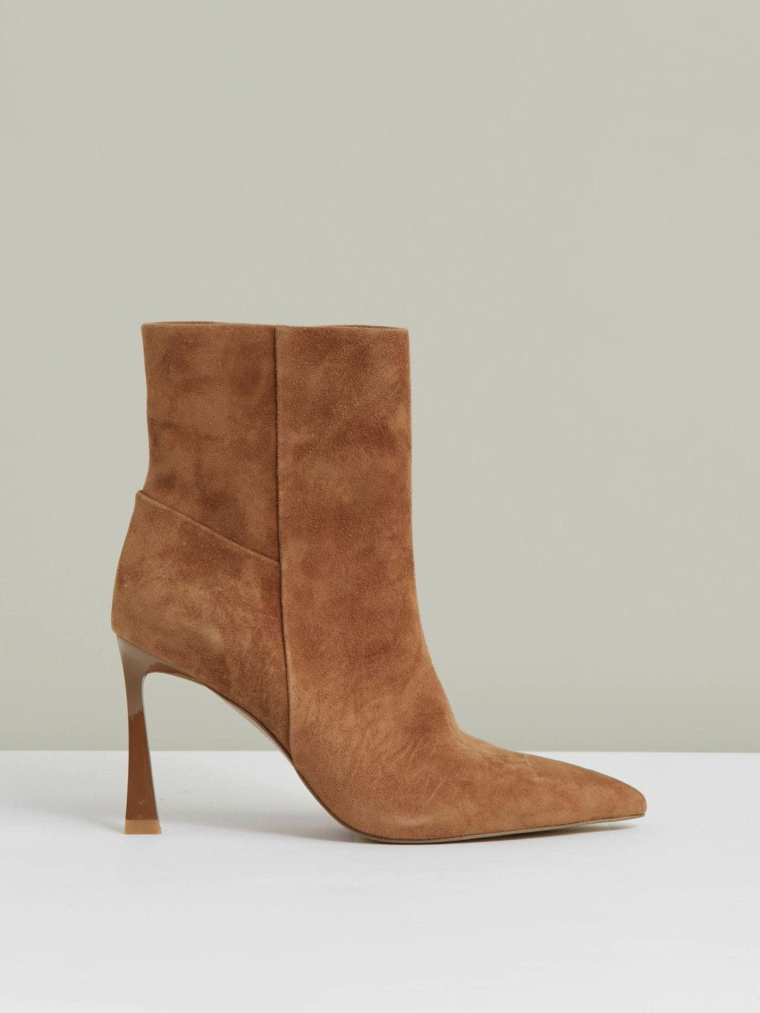 Reiss | Suede High Heeled Ankle Boots in Tan