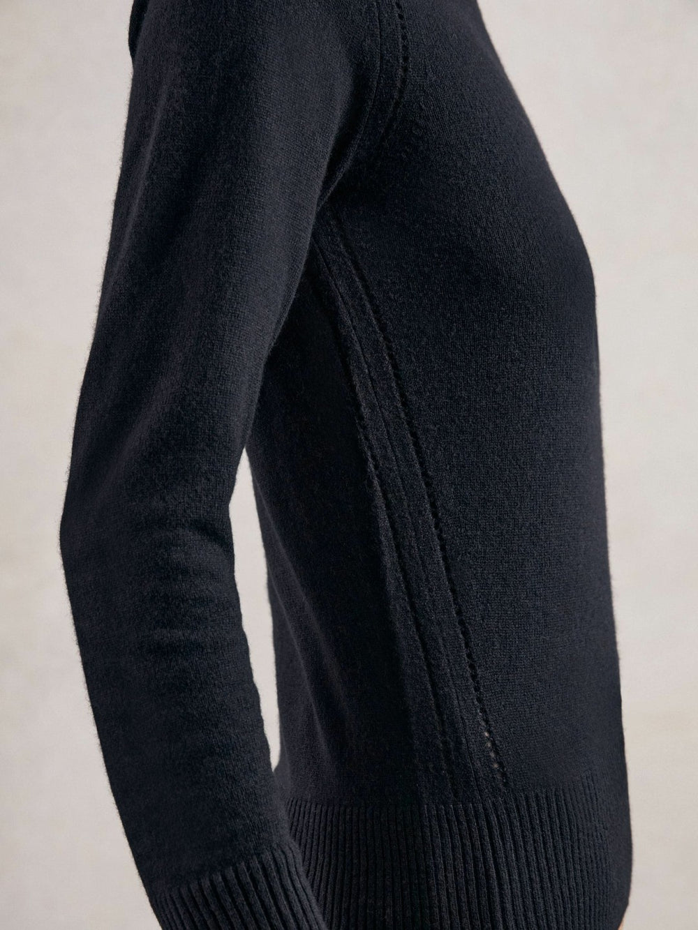 Reiss | Wool-Blend Open-Stitch Jumper with Cashmere in Navy