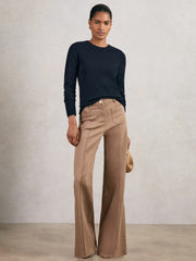 Reiss | Wool-Blend Open-Stitch Jumper with Cashmere in Navy