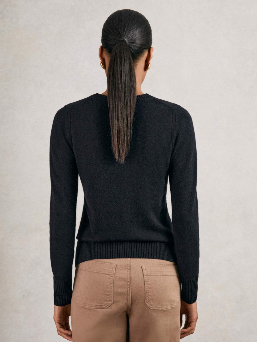 Reiss | Wool-Blend Open-Stitch Jumper with Cashmere in Navy