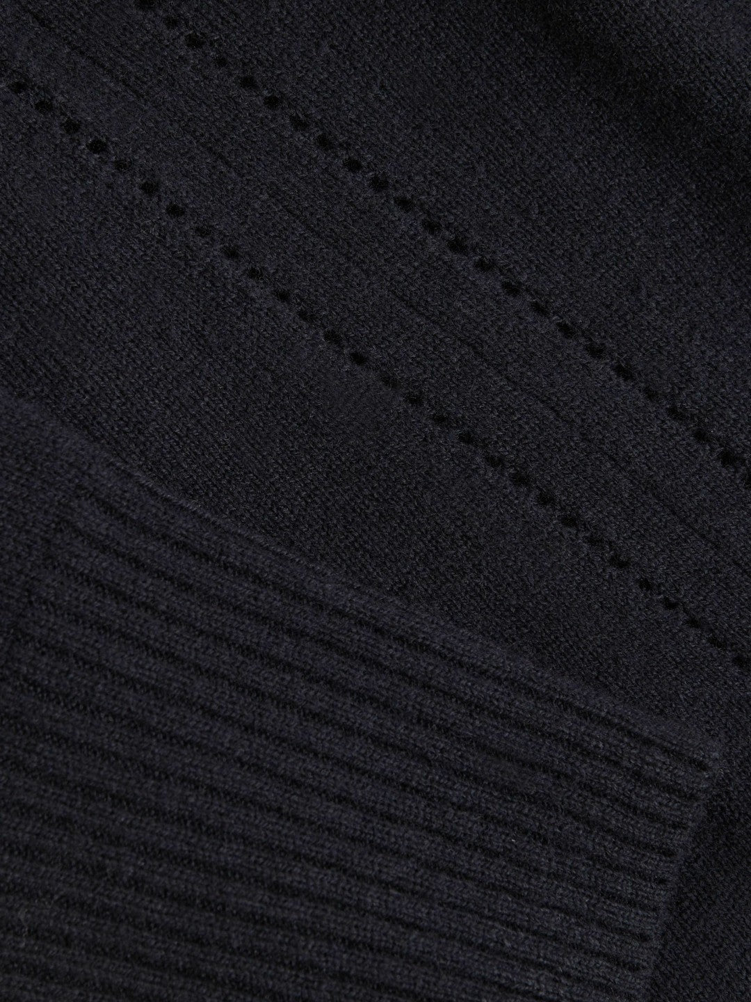 Reiss | Wool-Blend Open-Stitch Jumper with Cashmere in Navy