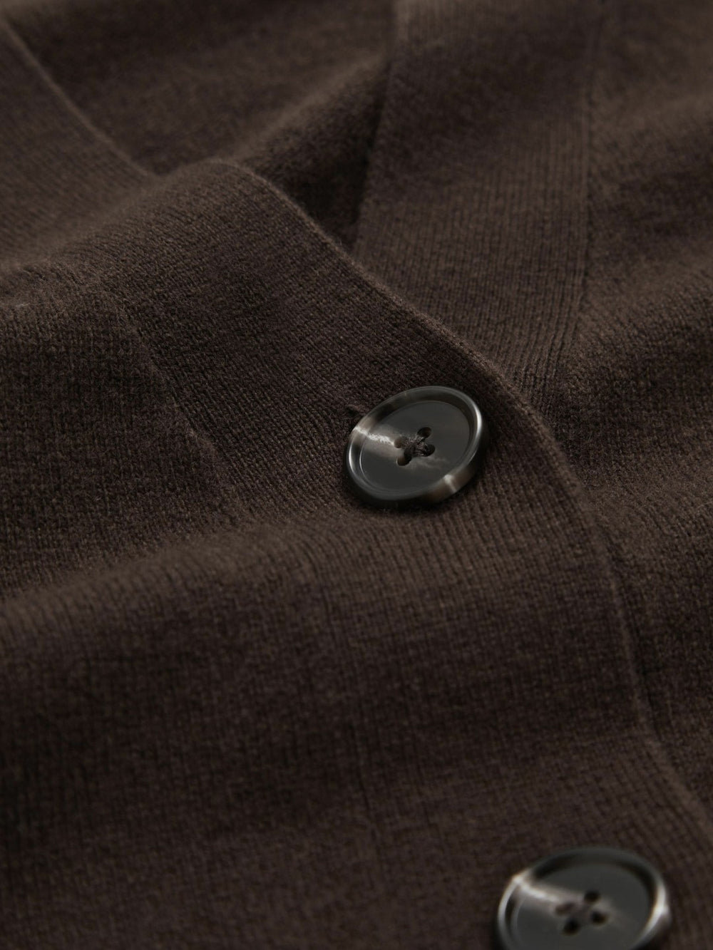 Reiss | Wool-Blend Fitted Cardigan With Cashmere in Chocolate