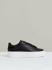 Reiss | Leather Low-Top Trainers in Black
