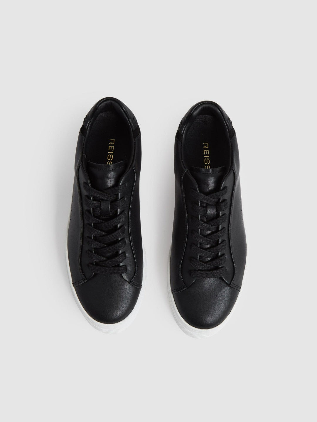 Reiss | Leather Low-Top Trainers in Black