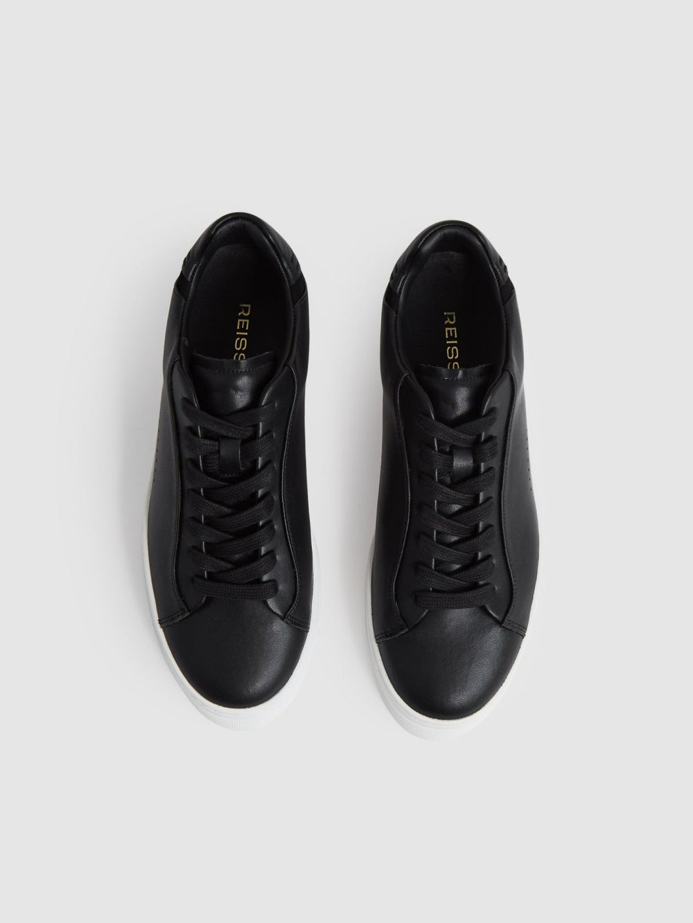 Reiss | Leather Low-Top Trainers in Black
