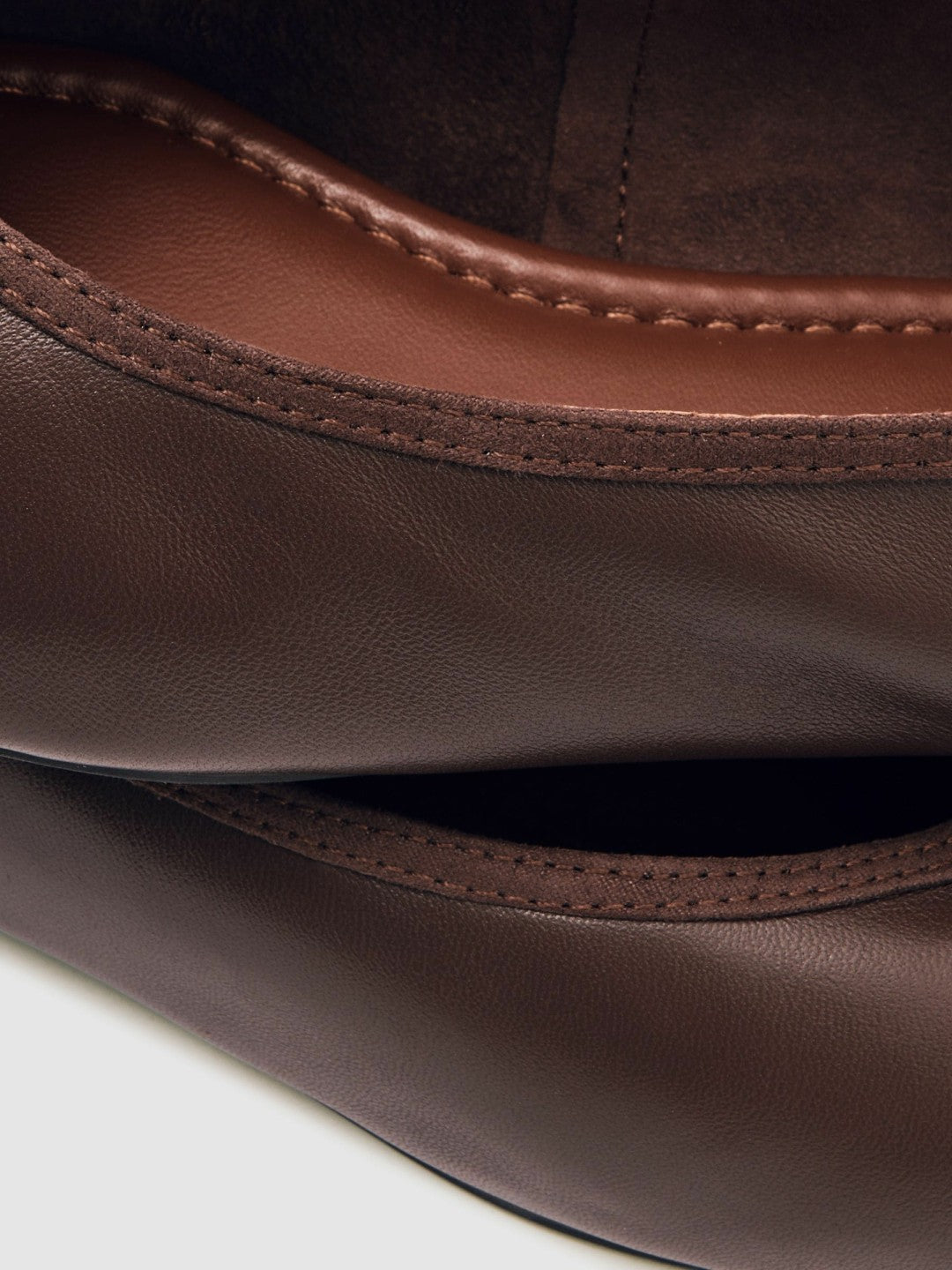 Reiss | Nappa Leather Ballet Flats in Brown