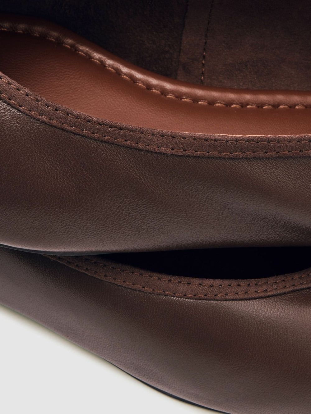Reiss | Nappa Leather Ballet Flats in Brown