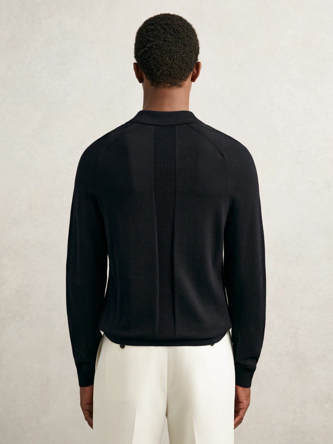 Reiss | Cotton Concealed Placket Polo Shirt in Navy