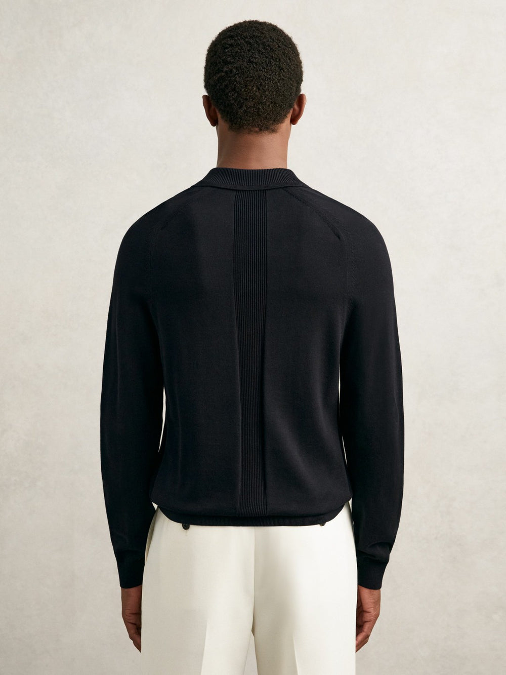 Reiss | Cotton Concealed Placket Polo Shirt in Navy