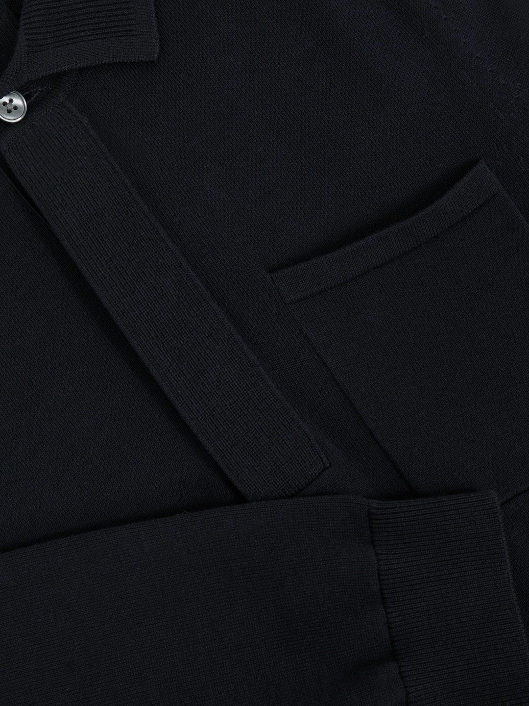 Reiss | Cotton Concealed Placket Polo Shirt in Navy