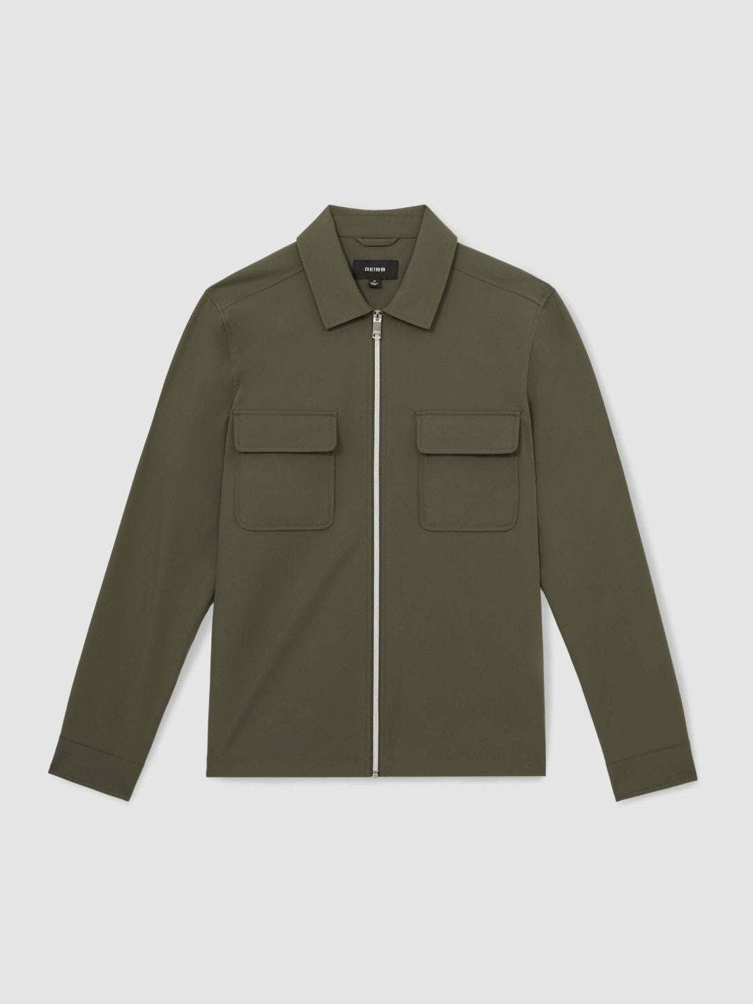 Reiss | Technical Zip-Through Overshirt in Green