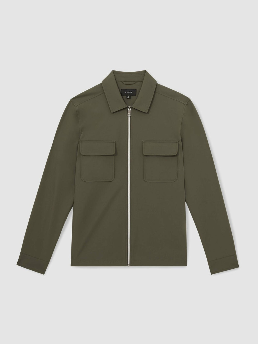 Reiss | Technical Zip-Through Overshirt in Green