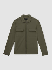 Reiss | Technical Zip-Through Overshirt in Green