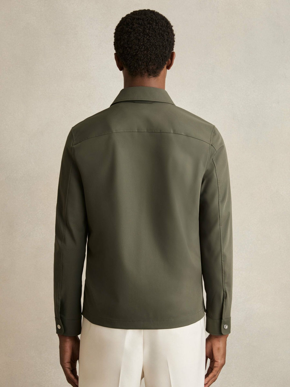 Reiss | Technical Zip-Through Overshirt in Green