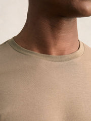 Reiss | Cotton Crew Neck T-Shirt in Light Taupe Brown