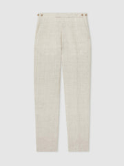 Reiss | Linen-Cotton Slim-Fit Suit Trousers in Stone