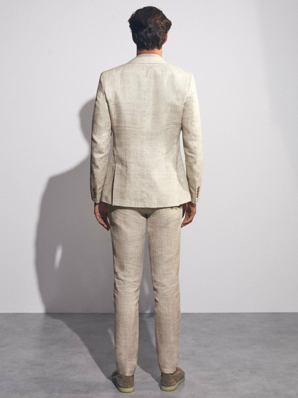 Reiss | Linen-Cotton Slim-Fit Suit Trousers in Stone