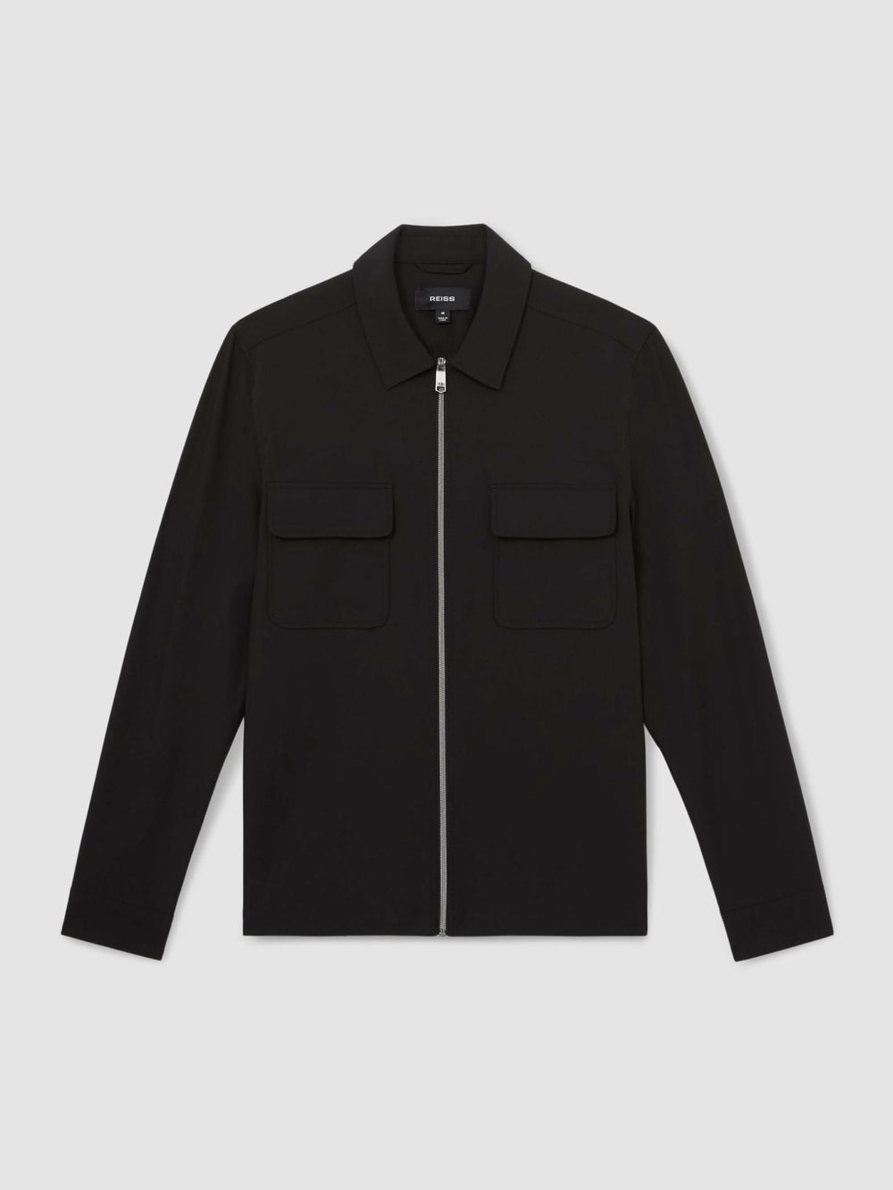 Reiss | Technical Zip-Through Overshirt in Black